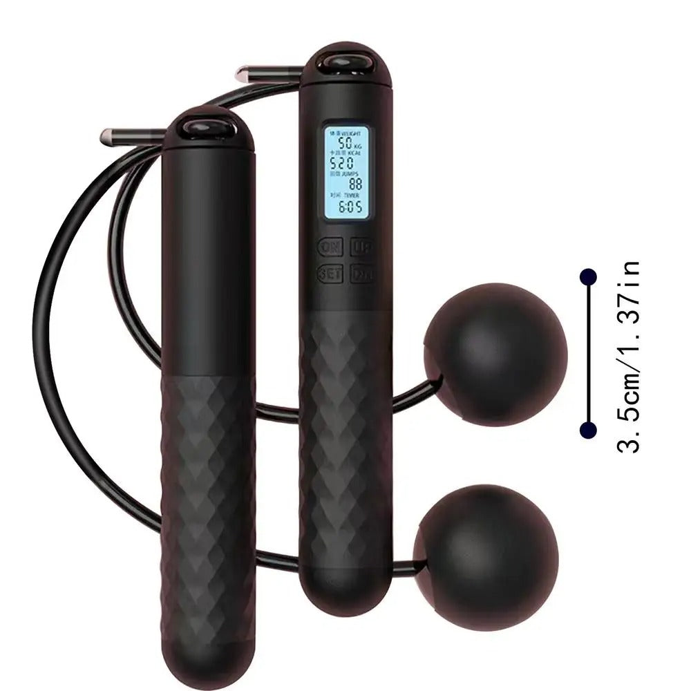Kabelloses Springseil mit Zähler – Beschwerte Griffe für Home-Cardio-Workouts | Karnz