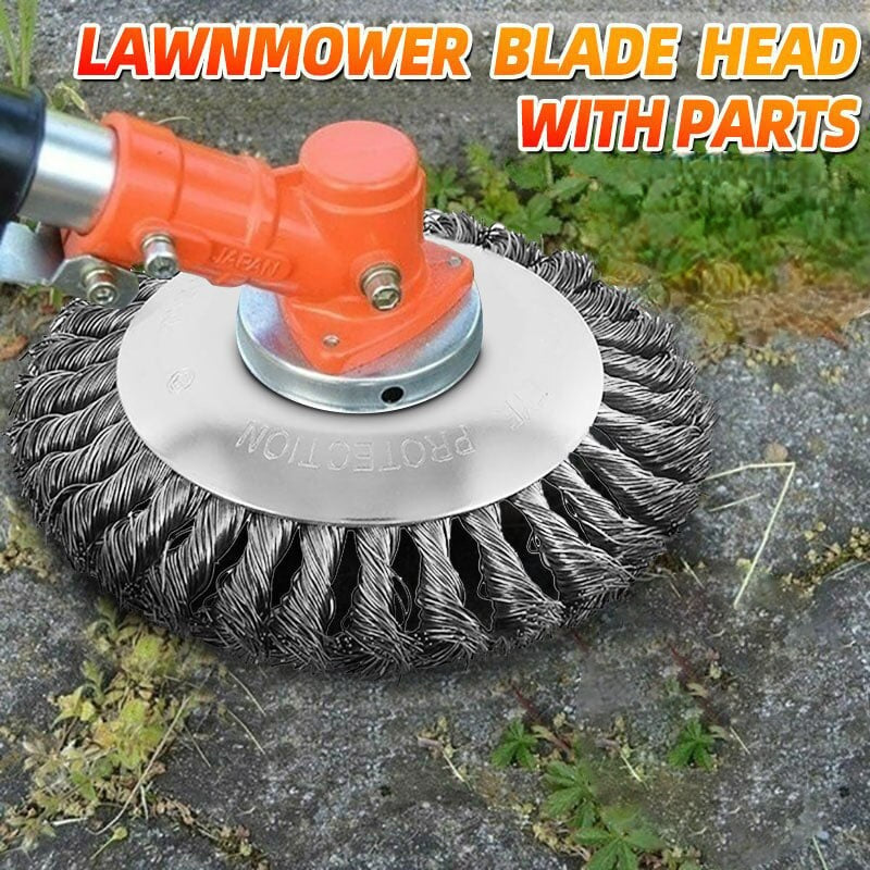 SteelTwist Unkrautbürste – 360° Trimmerklinge aus geflochtenem Stahl (15 cm) | Karnz