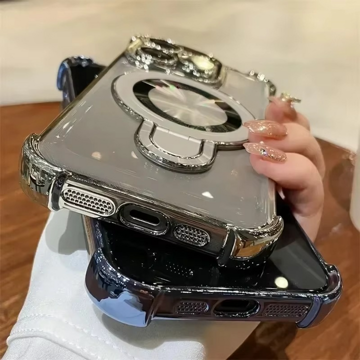 Hochwertige magnetische iPhone-Hülle mit MagSafe-Ständer und Stoßschutz