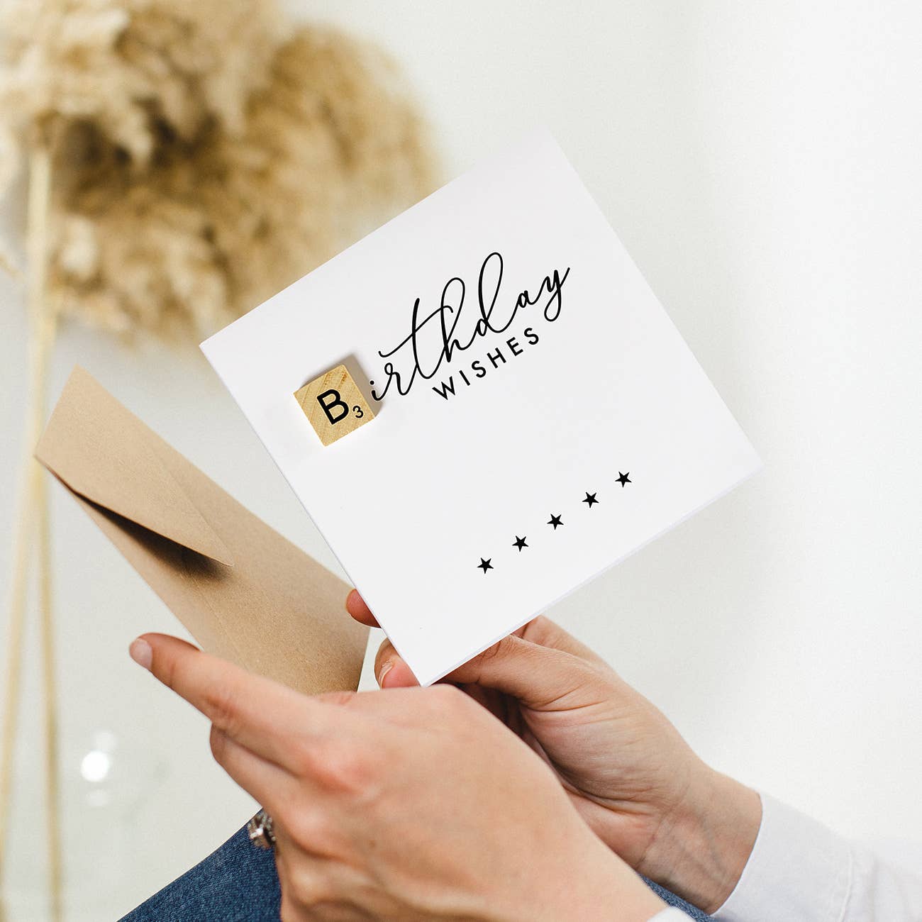 Geburtstagskarte mit Scrabble-Steinen