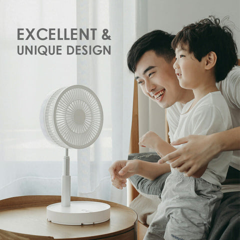 Wiederaufladbarer, faltbarer USB-Teleskopventilator – leise, 180° einstellbar, 4 Geschwindigkeitsstufen, tragbar ✨ | Karnz
