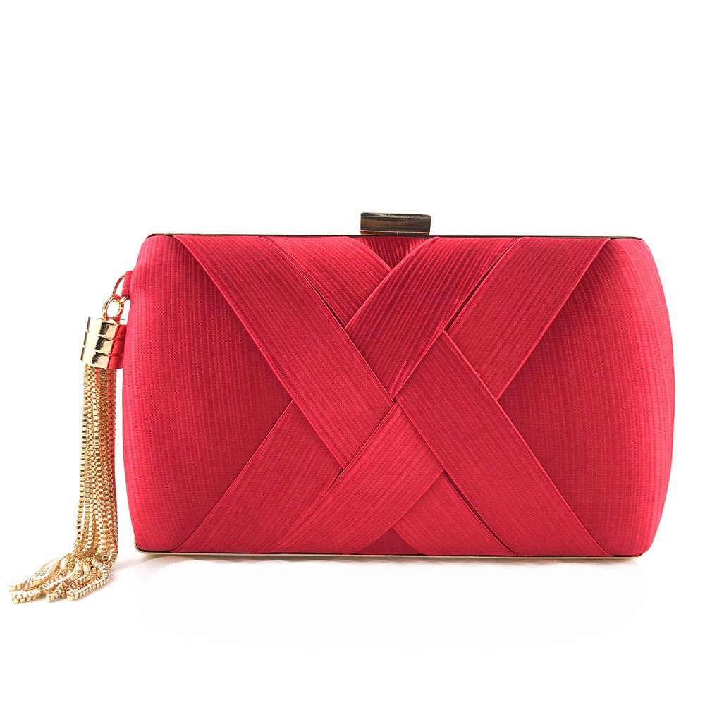 Éclessa Luxus-Abendclutch | Satin-Quastenhandtasche für klassische und moderne Eleganz