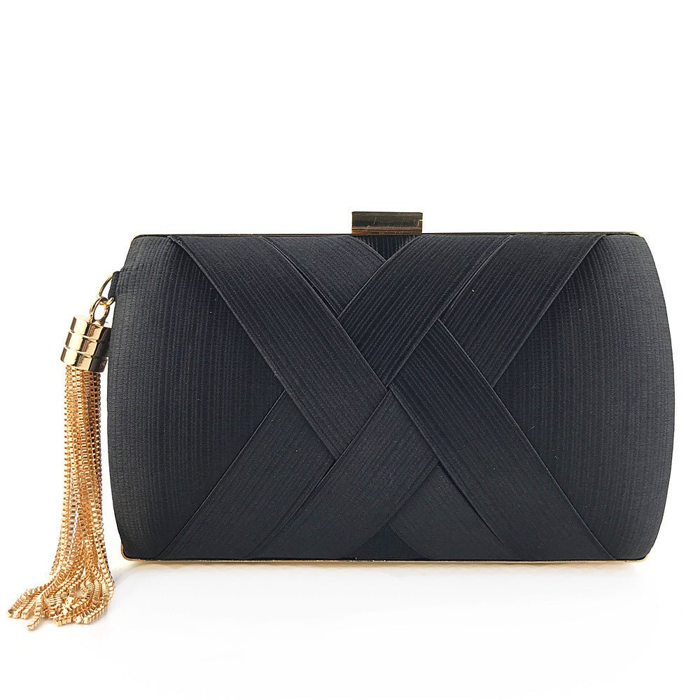 Éclessa Luxus-Abendclutch | Satin-Quastenhandtasche für klassische und moderne Eleganz