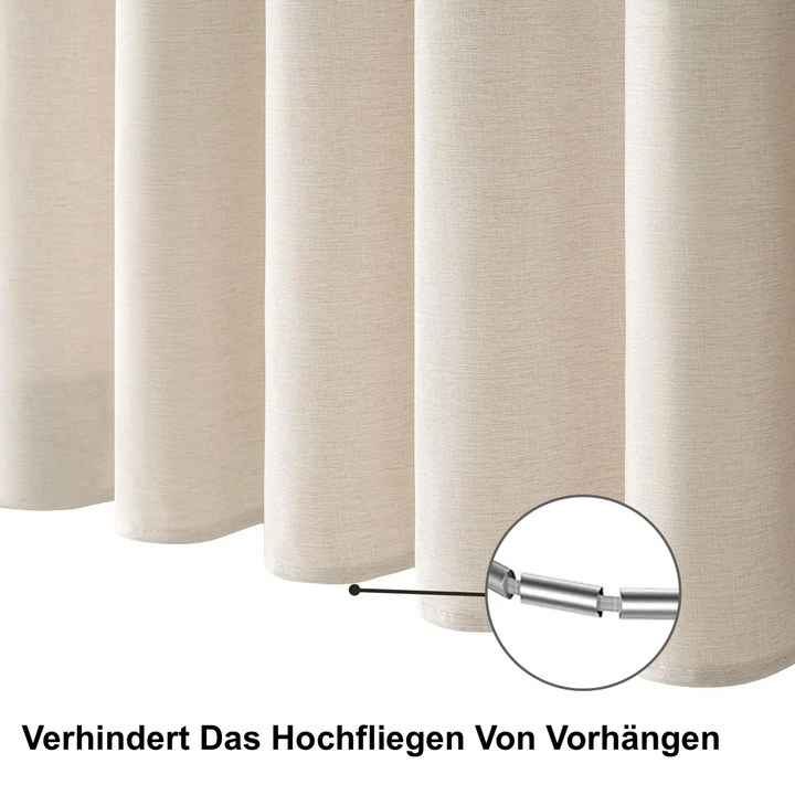 Luxuriöser Duschvorhang aus Leinen – Wasserfest und dickes künstliches Leinen Karnz