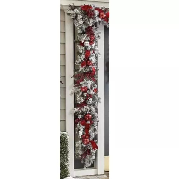 Kabellose, beleuchtete Weihnachtsdekoration | LED-Lichter, automatischer Timer & hochwertige rot-weiße Dekoration