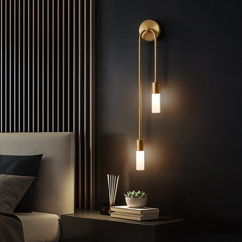 Moderne LED-Wandlampe Gold – Slim 2-Licht-Stick-Wandlampe für Wohnzimmer und Schlafzimmer | Karnz
