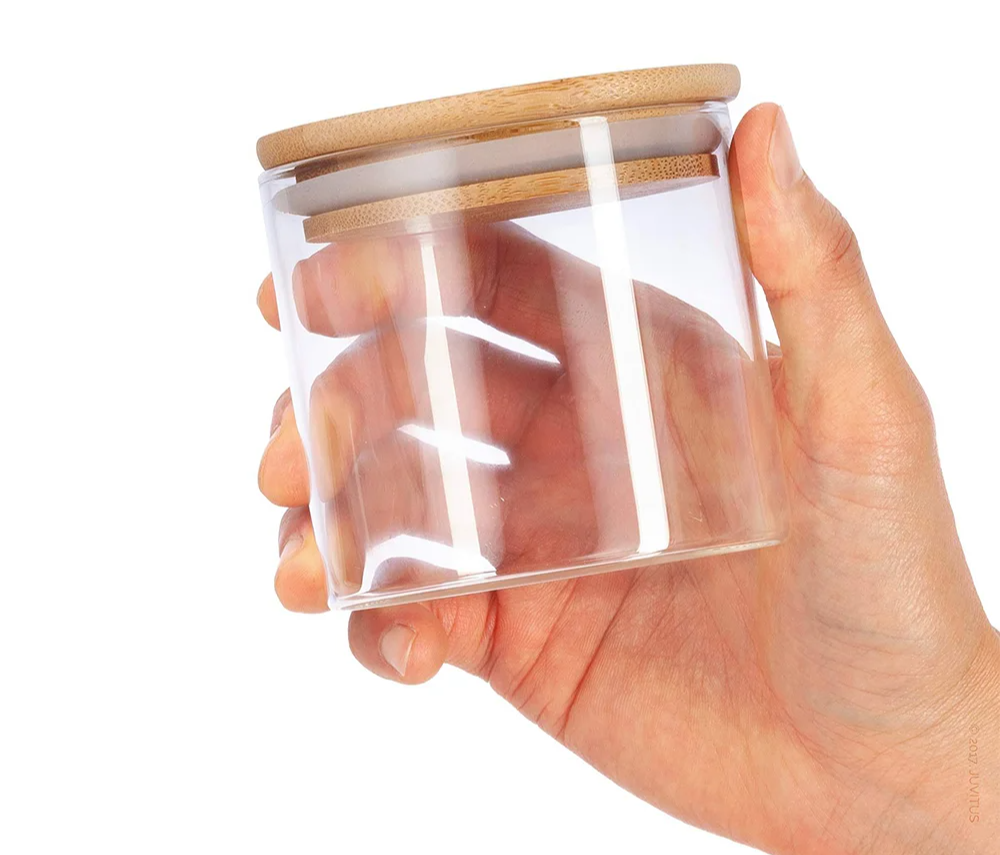 PureVorrat Glasbehälter Set – Vorratsdosen mit Holzdeckel | Luftdicht & Stilvoll | Moderne Küchenaufbewahrung | Karnz
