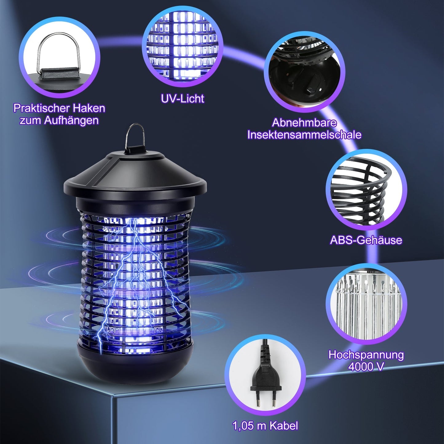 Elektrisch Mückenlampe Insektenvernichter UV-Licht | Karnz