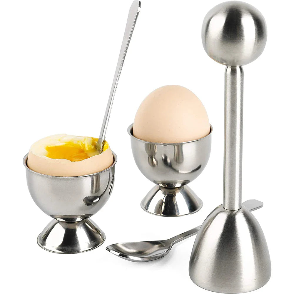 Eiercracker Topper Set Edelstahl Weich Hartgekochte Eier Öffner Kit | Karnz