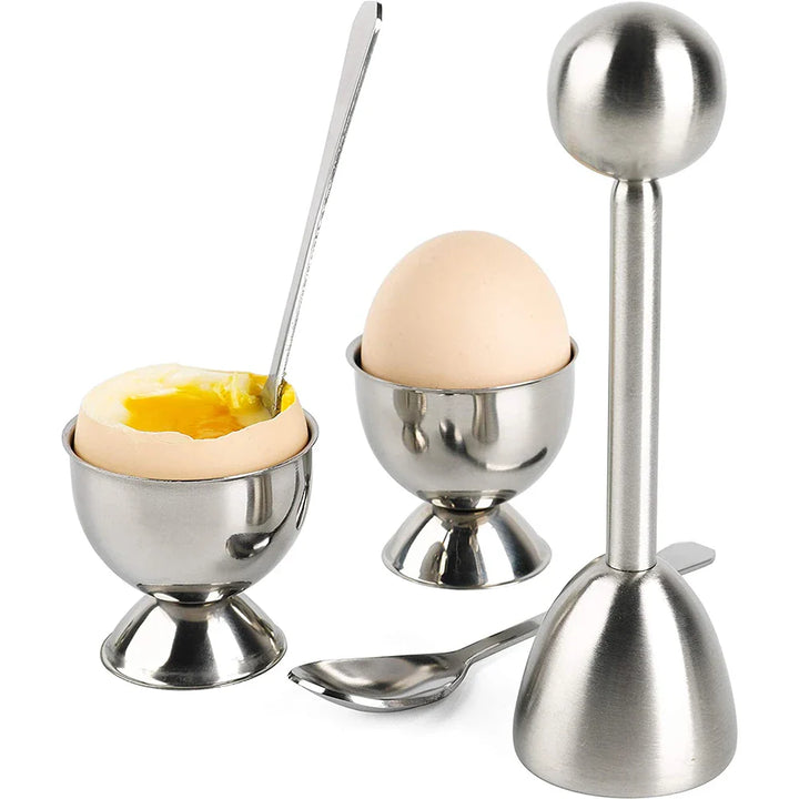 Eiercracker Topper Set Edelstahl Weich Hartgekochte Eier Öffner Kit | Karnz