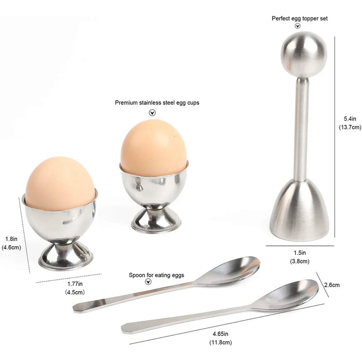 Eiercracker Topper Set Edelstahl Weich Hartgekochte Eier Öffner Kit | Karnz