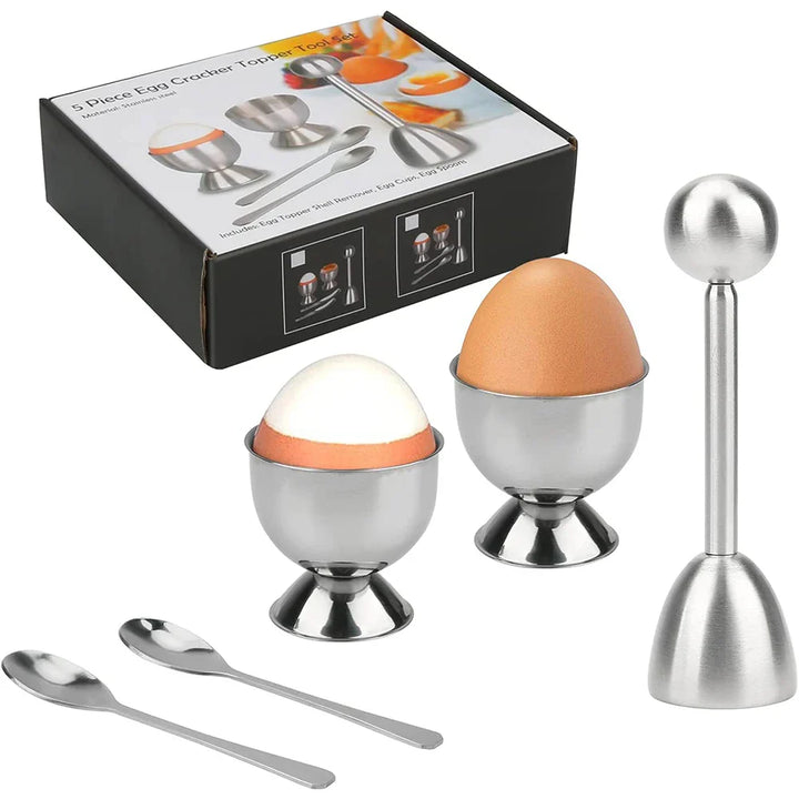 Eiercracker Topper Set Edelstahl Weich Hartgekochte Eier Öffner Kit | Karnz