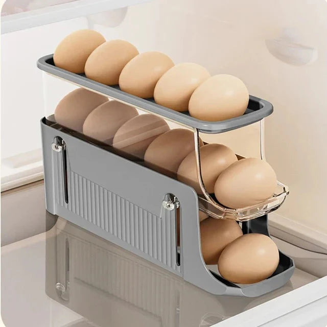 Eierlagerbox Automatisches Scroll-Ei-Halter Eierlagerregal | Karnz