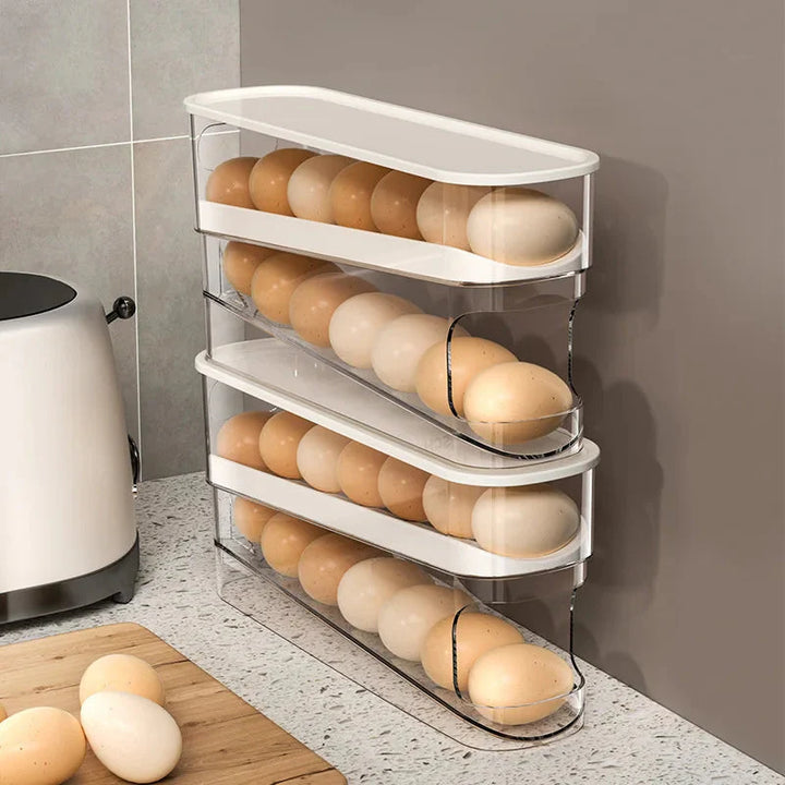 Eierlagerbox Automatisches Scroll-Ei-Halter Eierlagerregal | Karnz