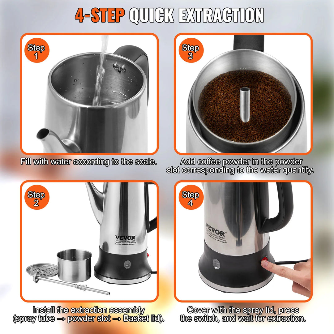 Elektrische Kaffeekanne Edelstahl Kaffeekanne mit Warmhaltefunktion | Karnz