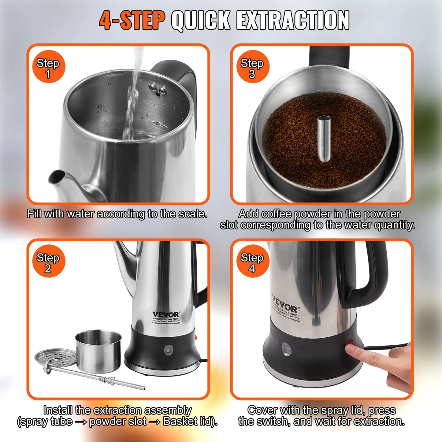 Elektrische Kaffeekanne Edelstahl Kaffeekanne mit Warmhaltefunktion | Karnz