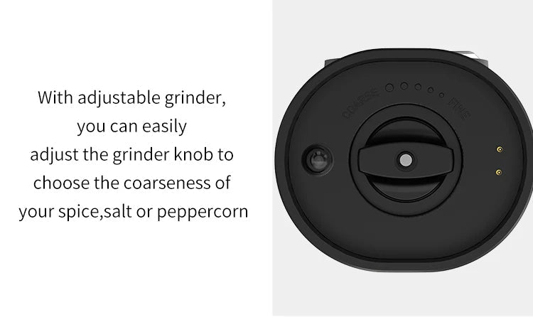 Elektrisches Salz Pfeffer Grinder Set USB aufladbare automatische Gewürzmühle | Karnz