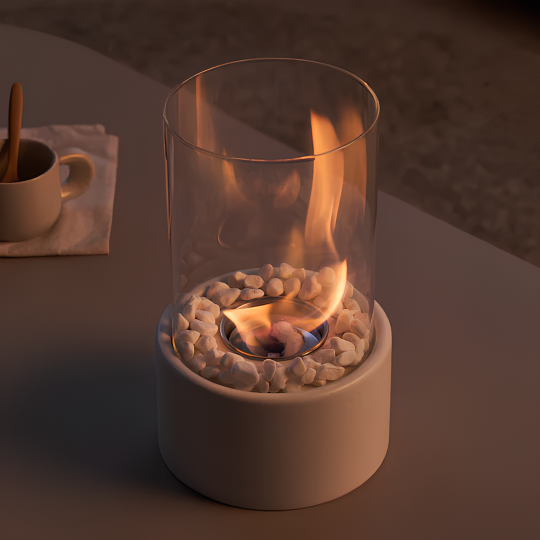 Dekorative Glas-Öllampe für Tisch und Kamin