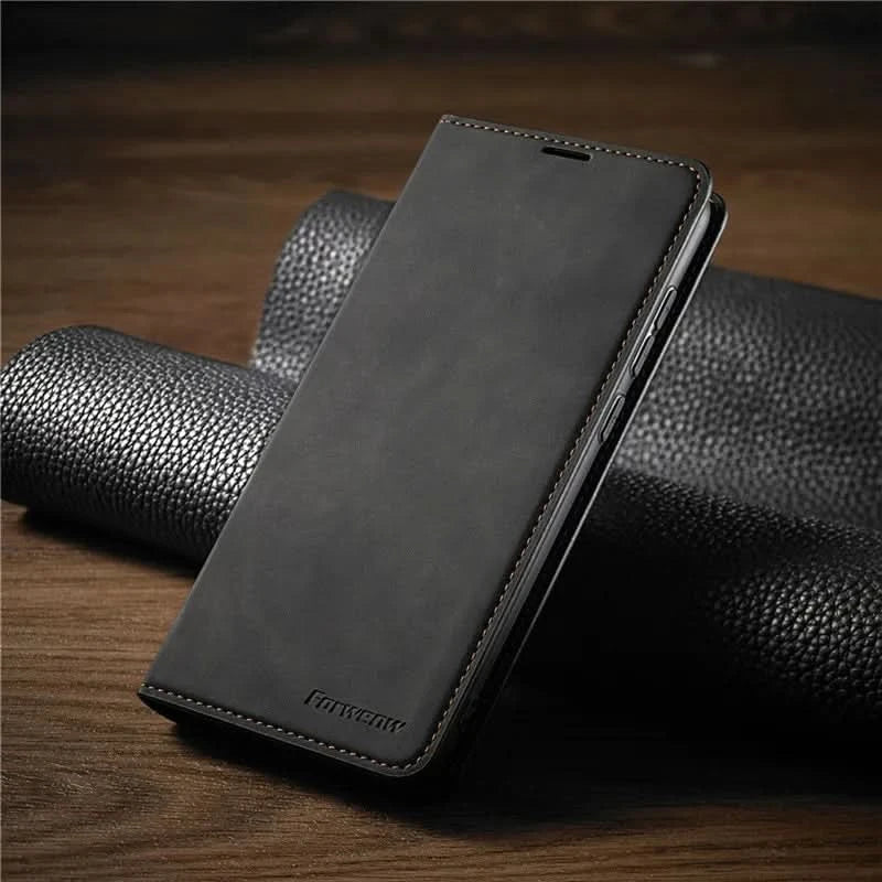 iPhone-Lederhülle mit Magnetverschluss und Schutz