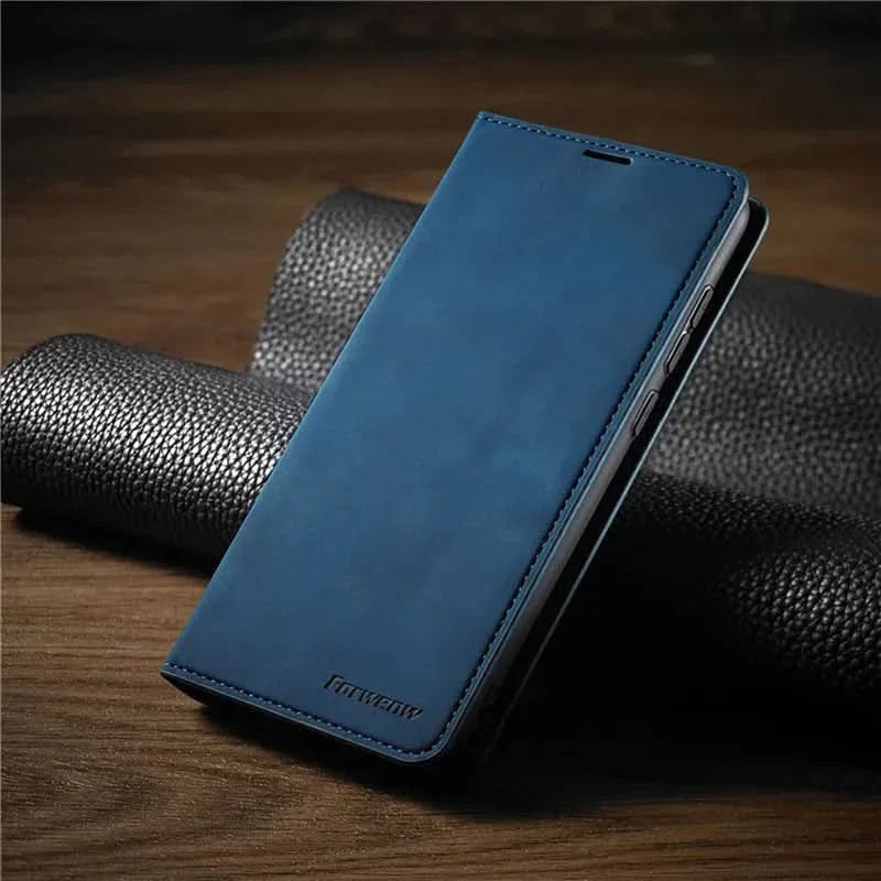 iPhone-Lederhülle mit Magnetverschluss und Schutz