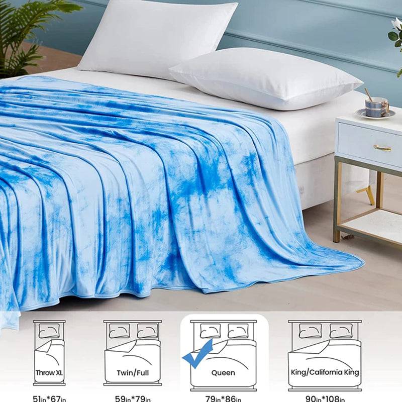 Tie-Dye Kühlende Decke – Q-Max > 0.5, Doppelseitig & Stilvoll Farbe Blau | Karnz