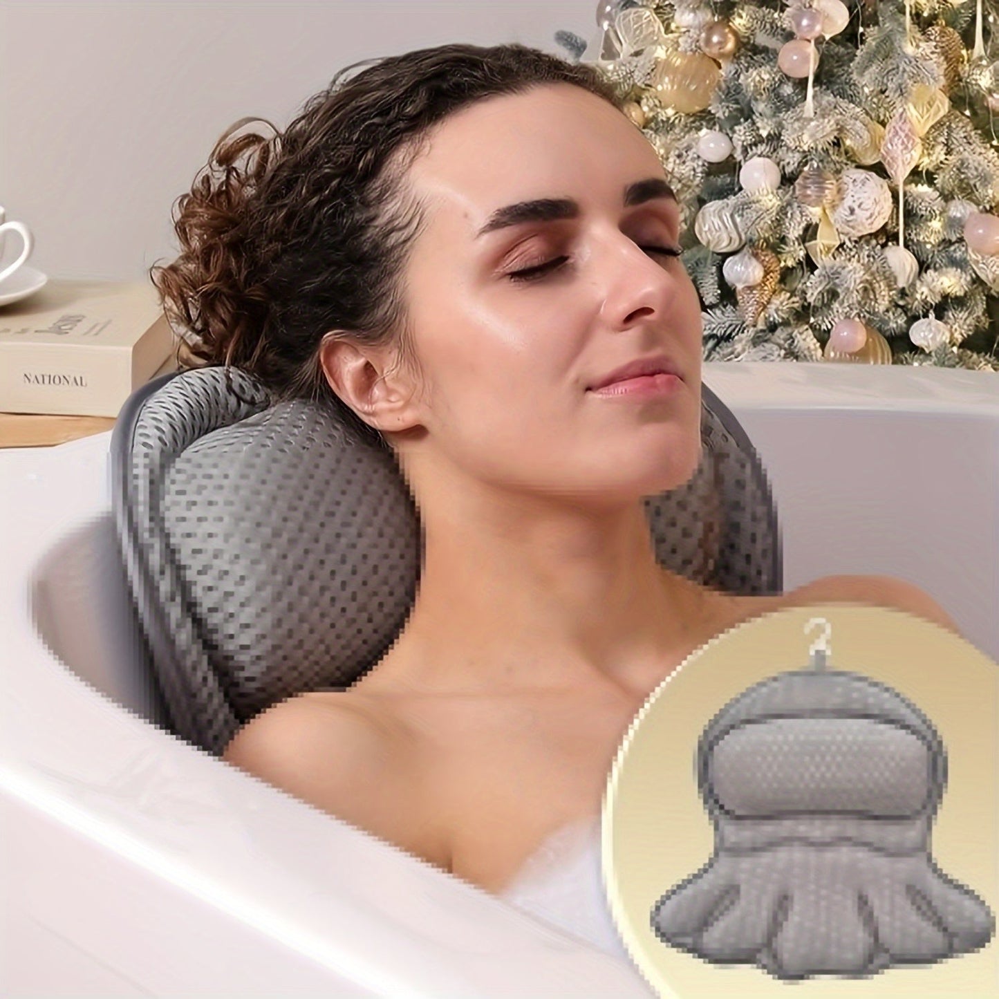 Ergonomisches Badewannenkissen aus Netzgewebe