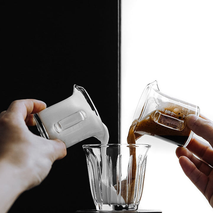 Espresso-Glas-Messbecher Unzen-Messbecher Doppelausgüsse Kaffeetasse | Karnz