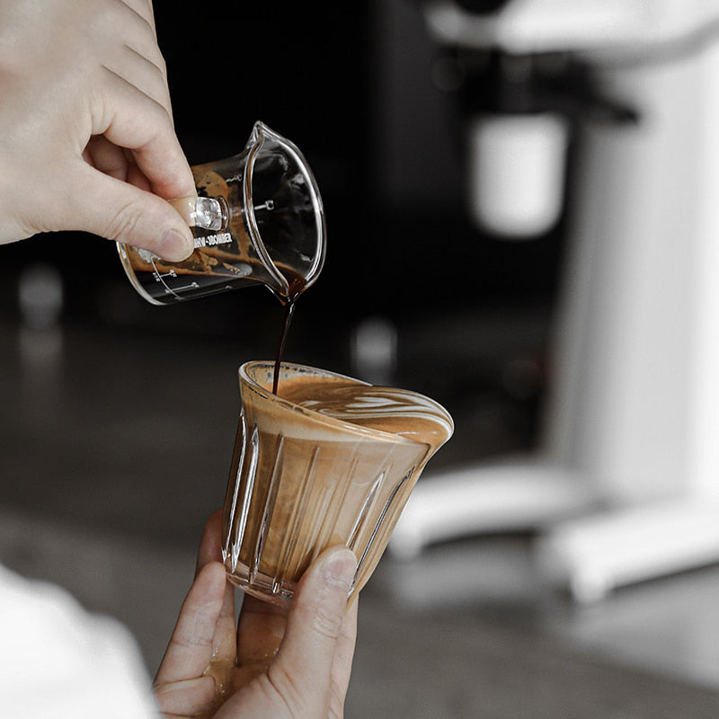 Espresso-Glas-Messbecher Unzen-Messbecher Doppelausgüsse Kaffeetasse | Karnz