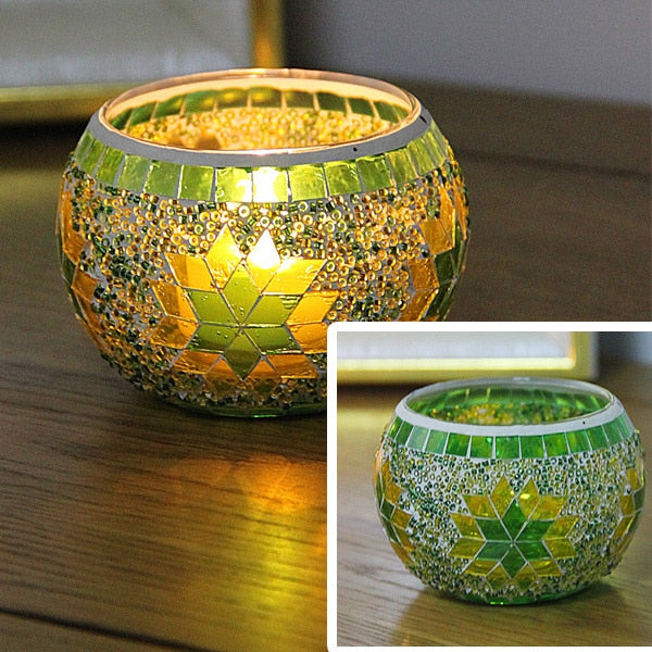 Europäischer Mosaik-Kerzenständer Wandkerzenhalter Ornament Passende Teelicht | Karnz