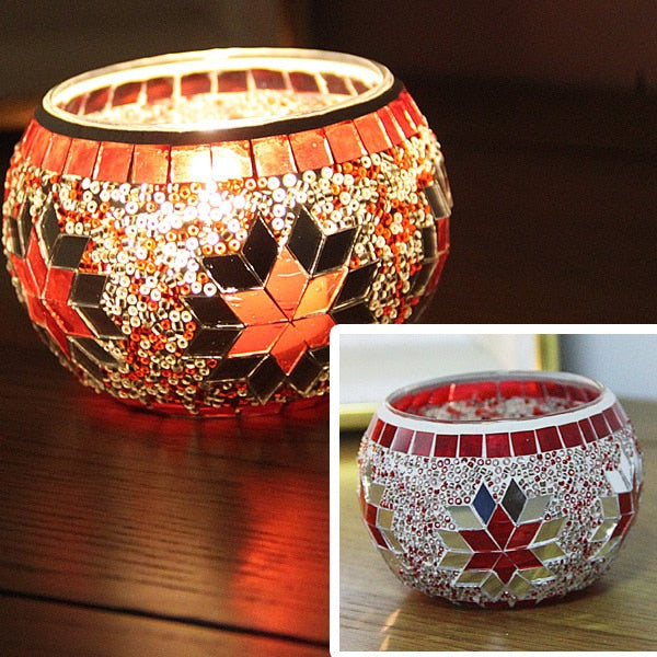 Europäischer Mosaik-Kerzenständer Wandkerzenhalter Ornament Passende Teelicht | Karnz