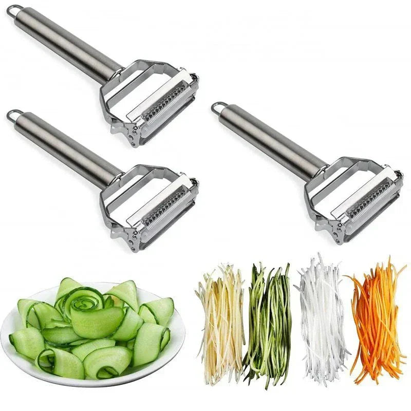 DuoSchaaf | Doppelter Gemüseschäler aus Edelstahl mit Julienne-Funktion | Karnz