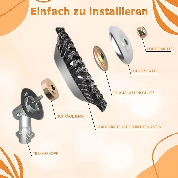 SteelForce Bürstentrimmerkopf für müheloses Unkraut | Karnz