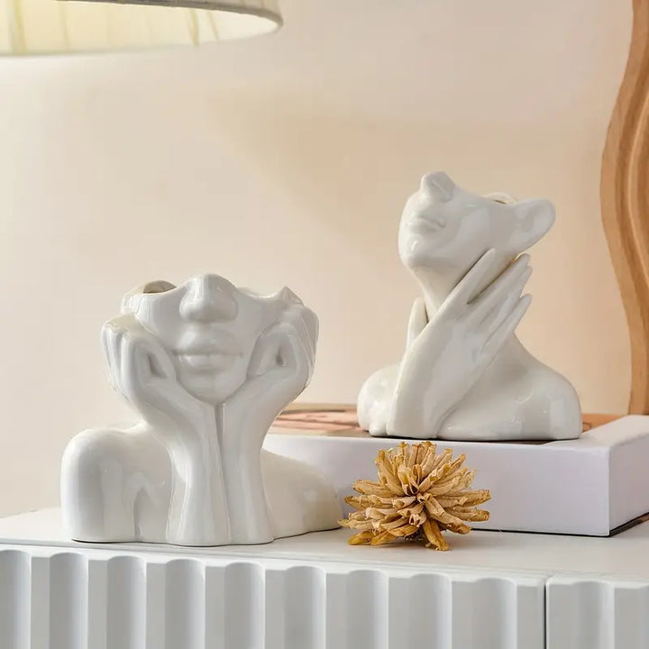 Einzigartige und Moderne Keramikvase, Dekorative Blumenvase für Wohnzimmer und Büro" | Karnz