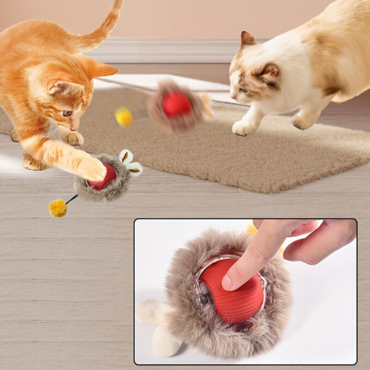 Interaktives Plüschspielzeugball für Katzen | Karnz