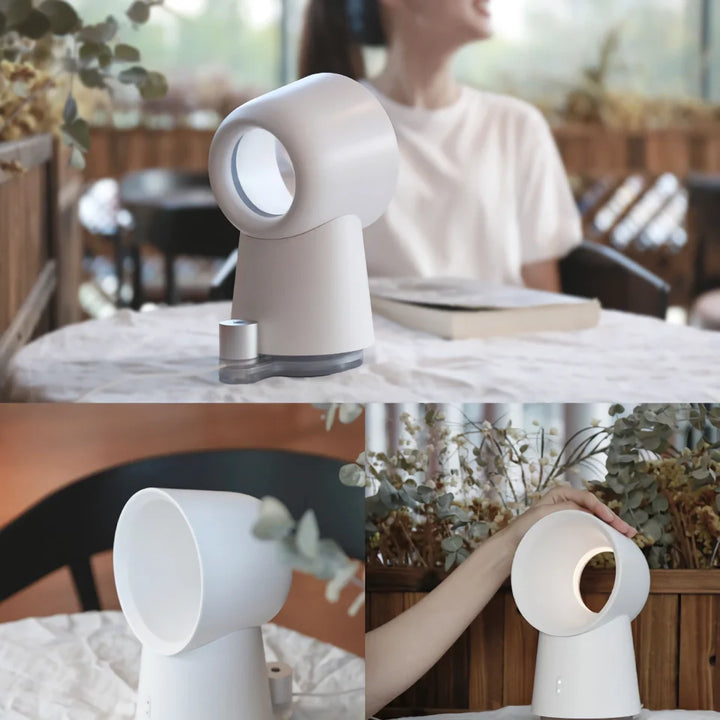 Blattloser USB-Luftbefeuchterventilator mit LED-Nachtlicht | Karnz