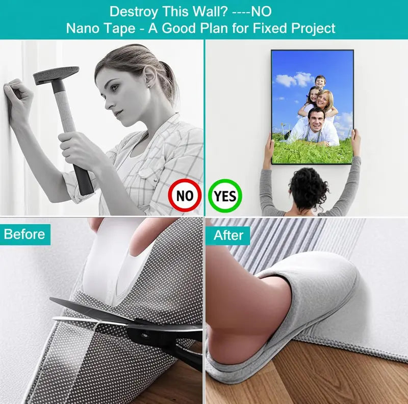 Nano doppelseitiges Klebeband für Haushalt & Büro | Karnz