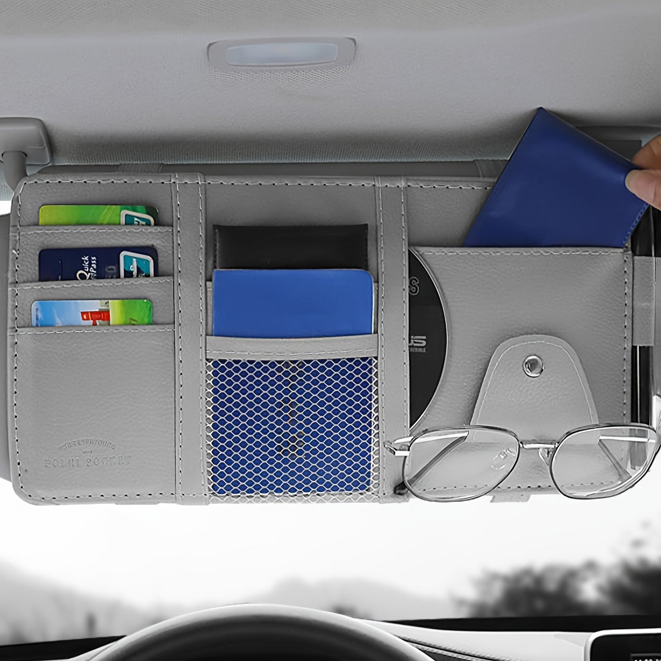 Sonnenblenden-Organizer Auto aus PU-Leder | Karnz