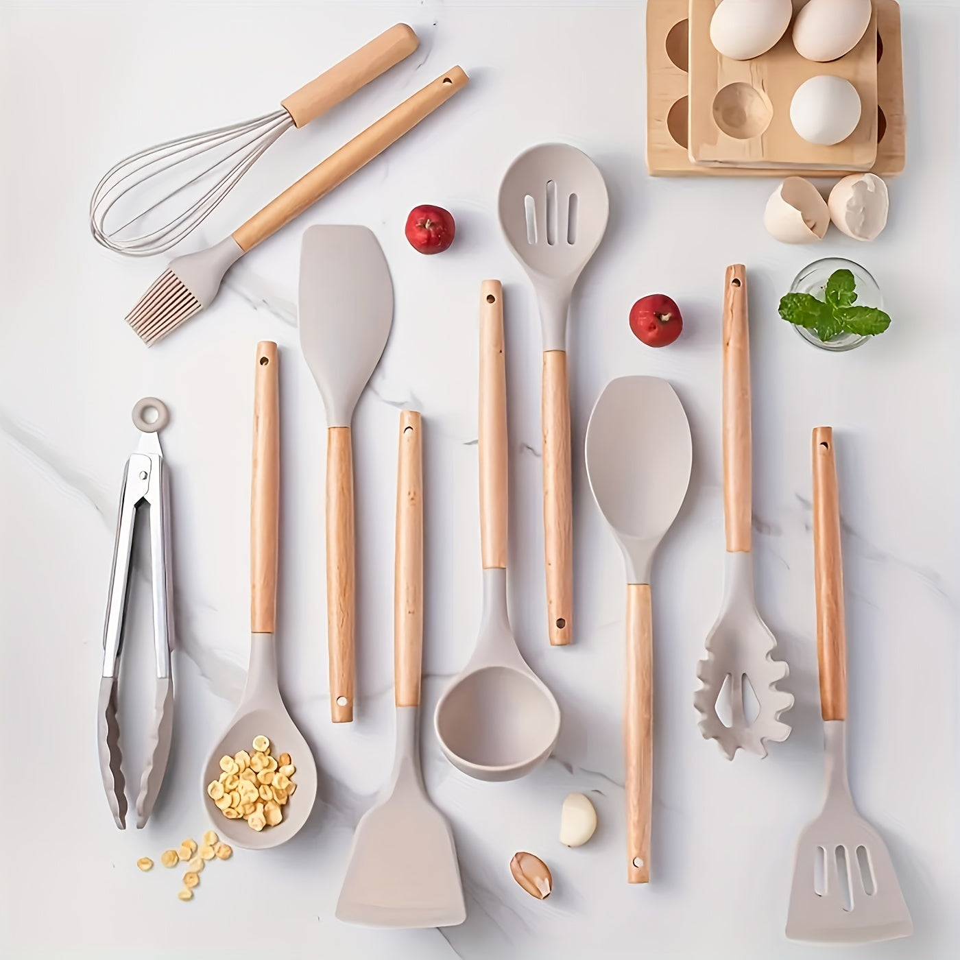 Küchenhelfer-Set aus Silikon – hitzebeständig und kratzfest