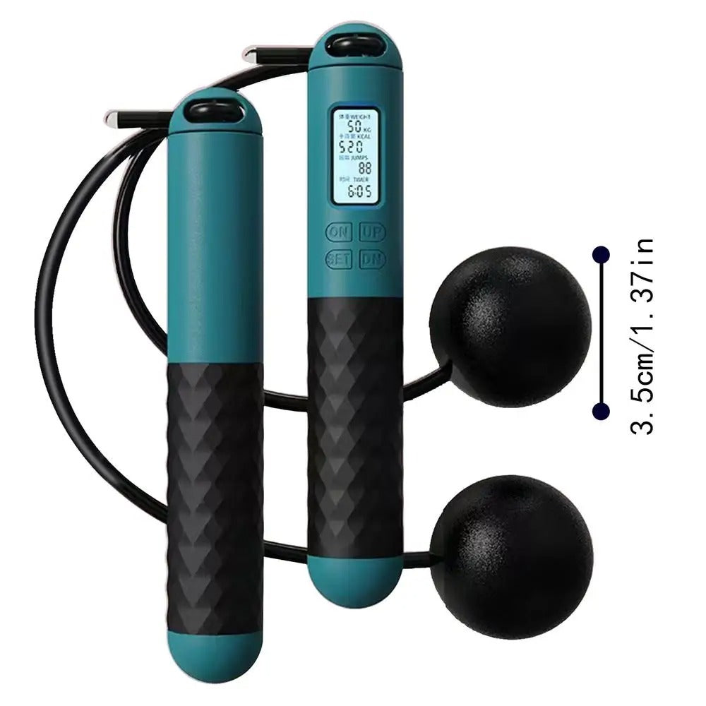 Kabelloses Springseil mit Zähler – Beschwerte Griffe für Home-Cardio-Workouts | Karnz