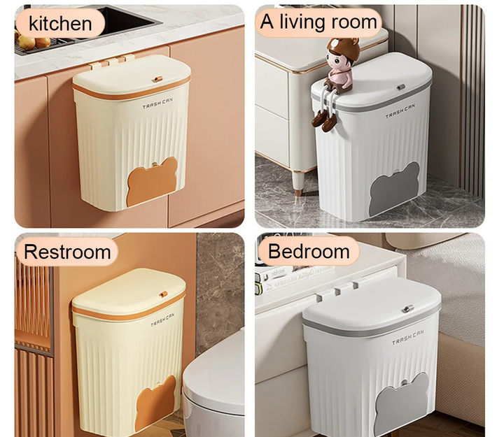 EcoBin Küche & Bad Wand Mülltonne – 8,5L / 12L mit Deckel Karnz
