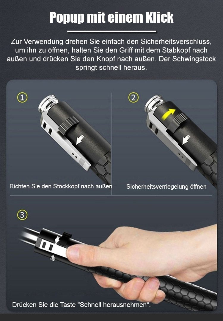 Automatisch verlängerbarer Stahl-Schlagstock | Karnz