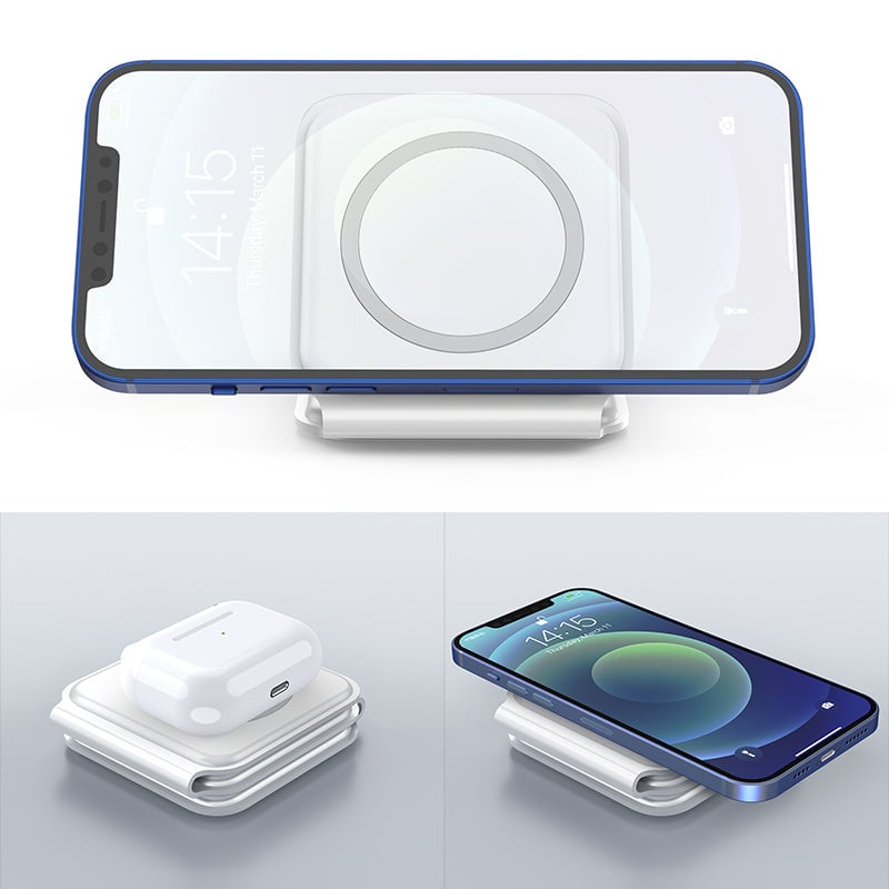 Neues faltbares 3-in-1-Wireless-Ladegerät