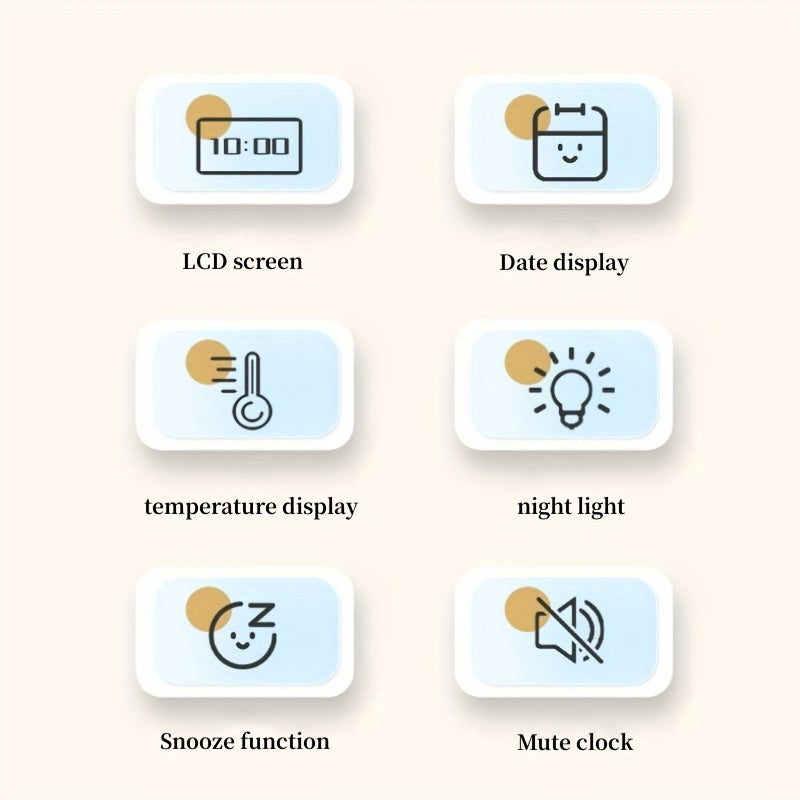 Sandsberg | Schlanker Digitaler Wecker | LCD-Anzeige mit Schlummerfunktion | Mehrere Farben