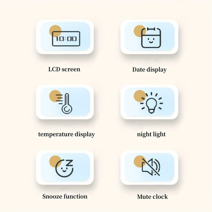 Sandsberg | Schlanker Digitaler Wecker | LCD-Anzeige mit Schlummerfunktion | Mehrere Farben