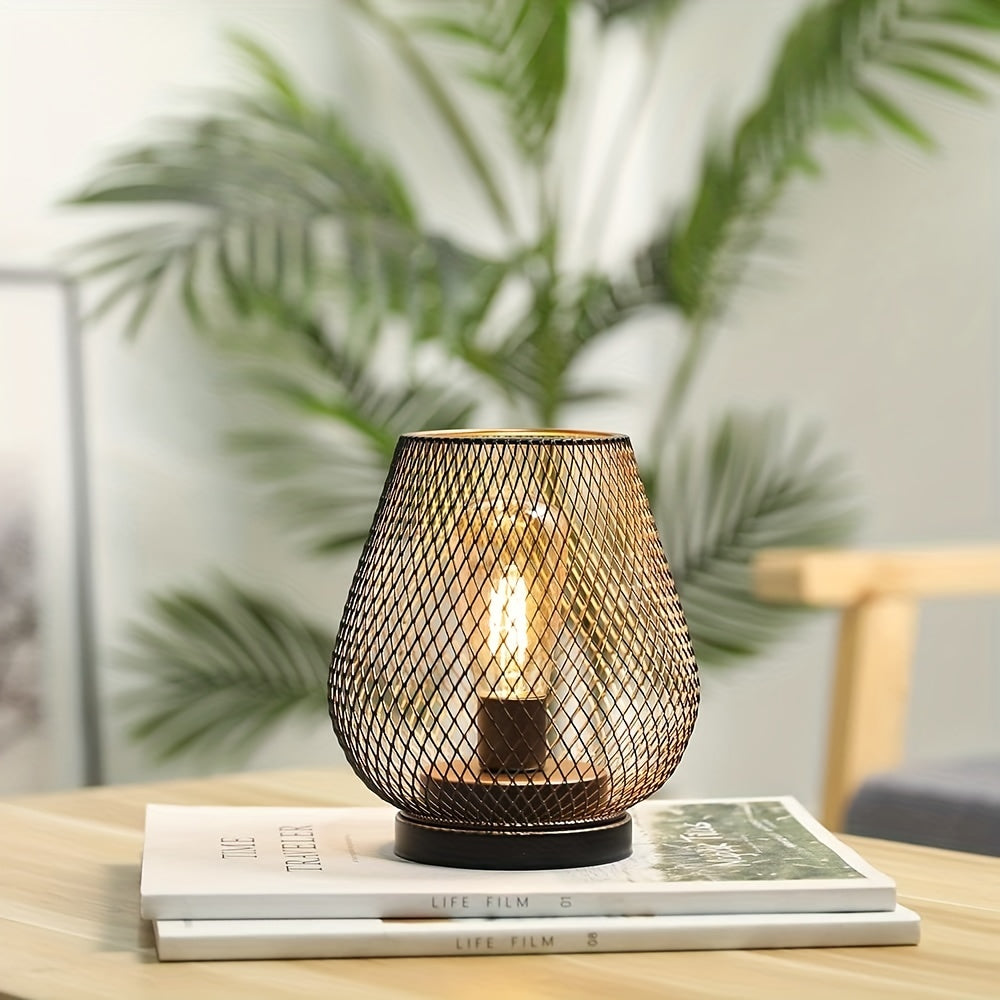 Sandsberg | Atmosphärische Tischlampen | Warmes Licht im Metallgitter-Design | 2er-Set