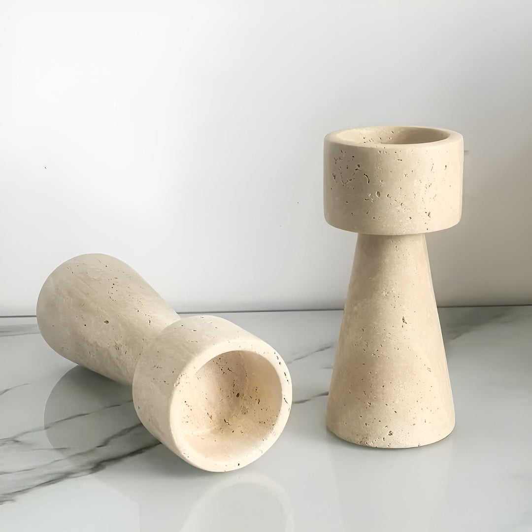 MarKarnze Kerzenhalter aus Naturstein – Elegant & Dekorativ | Poliert für TaKarnze, Hochzeiten und Wohnräume