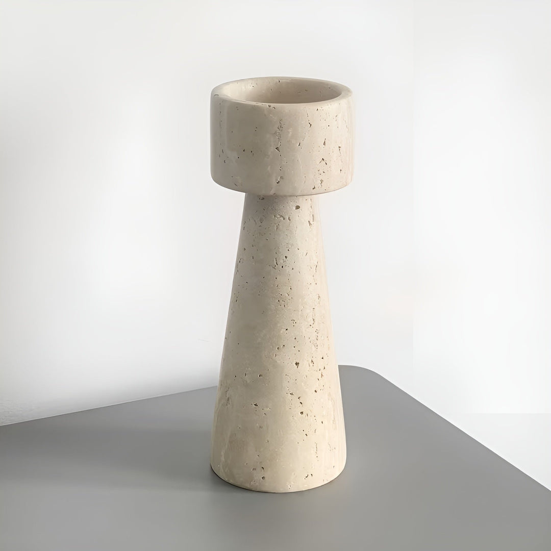 Marmorkerzenhalter aus Naturstein – Elegant & Dekorativ | Poliert für Tisch, Hochzeit und Wohnraum | Karnz