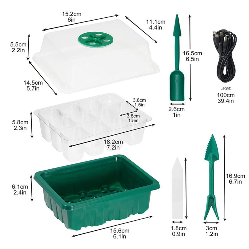 Saatstarter-Schalen mit Pflanzenlicht, 5 Sets | Karnz