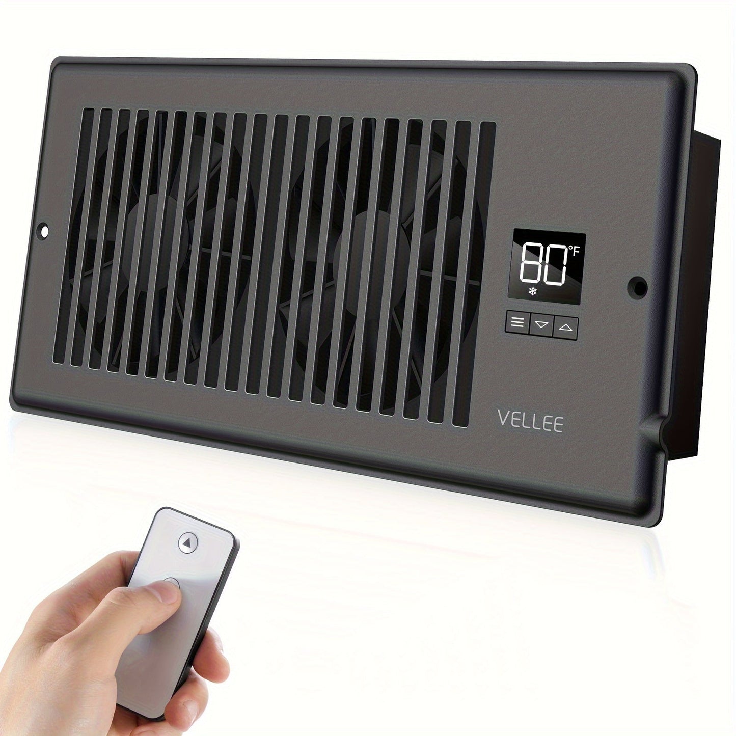 4" x 10" Smart Register Booster Fan – HVAC-Bauzubehör mit Fernbedienung, Thermostatsteuerung – Leiser Betrieb für effiziente Heiz- und Kühlleistung | Karnz