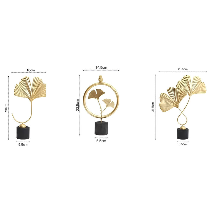 Minimalistische Ginkgo-Blatt-Skulptur für eleganten natürlichen Charme Karnz